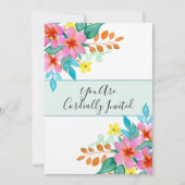 Bright Modern Waterverf Bloemen bruiloft Kaart (Voorkant)