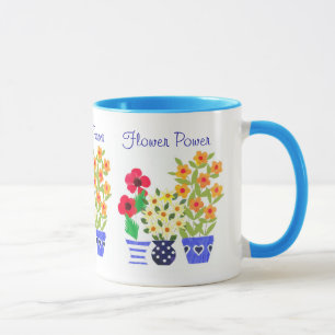 Bright Moderne bloemen in potten Mok
