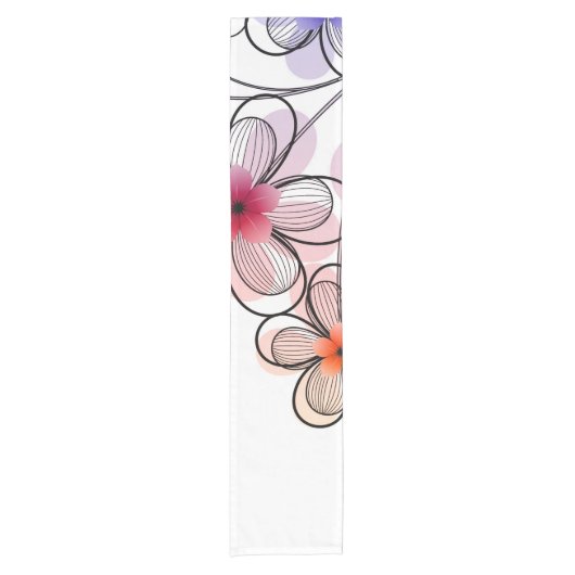 Bright Moderne bloemen Korte Tafelloper (Voorkant)