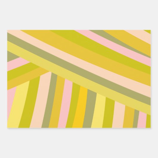 Bright Moderne Citrus Stripes Green en Roze Inpakpapier Vel (Voorkant 2)