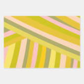 Bright Moderne Citrus Stripes Green en Roze Inpakpapier Vel (Voorkant)