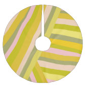 Bright Moderne Citrus Stripes Green en Roze Kerstboom Rok (Voorkant)