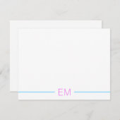 Bright Moderne eenvoudige monogrammen Notitiekaartje (Voorkant / Achterkant)