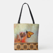 Bright Monarch Vlinder Bloem Mandala Tegel Tote Bag (Achterkant)