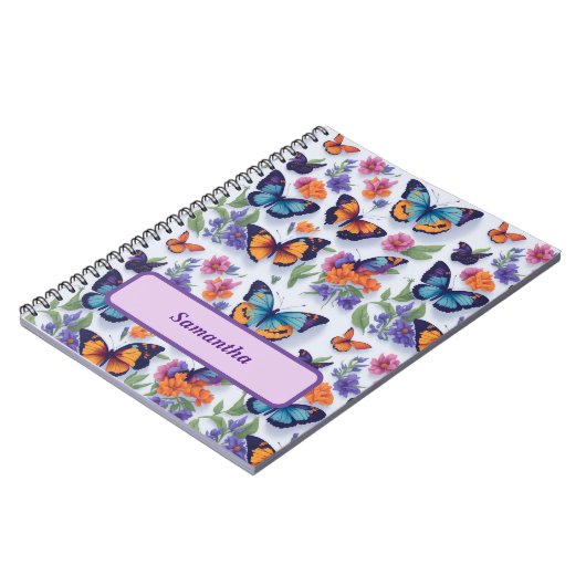 Bright Mooie Fluttering Wing Butterfly Journal Notitieboek (Linkerzijde)