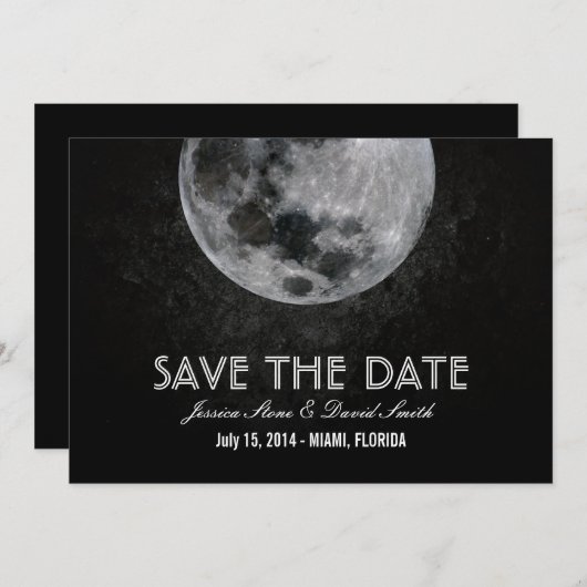 Bright Moon sparen de datumaankondigingen Save The Date (Voorkant / Achterkant)