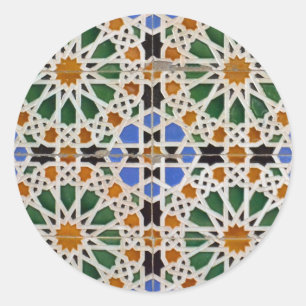 Bright Moroccan Pattern-stickers Ronde Sticker