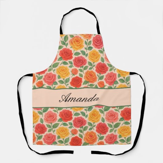 Bright Multicolor Roos Name Pattern Schort (Voorkant)
