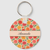 Bright Multicolor Roos Name Pattern Sleutelhanger (Voorkant)