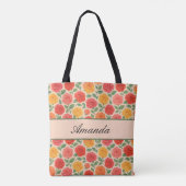 Bright Multicolor Roos Name Pattern Tote Bag (Achterkant)