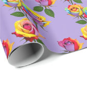Bright Multicolored Roses In Rainbow Shades Cadeaupapier (Rol Hoek)
