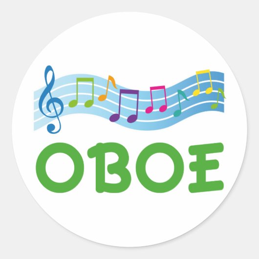 Bright Music-medewerkers Oboe-cadeau Ronde Sticker (Voorkant)
