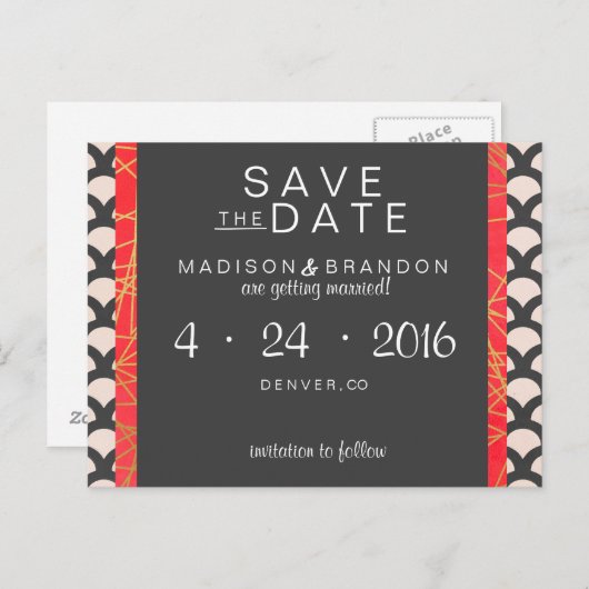 Bright N Mooi Bewaar de datum Aankondigingskaart (Voorkant / Achterkant)