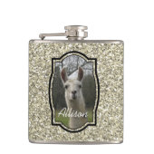 Bright N Sparking Llama in Gold Champagne Heupfles (Voorkant)