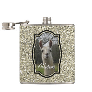 Bright N Sparking Llama in Gold Champagne Heupfles