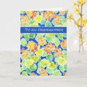 Bright Nasturtia Floral Grandmoeder Moederdag Kaart (Gele Bloem)