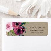 BRIGHT NAVY BLUSH BURGUNDY FLORAL BUNCH ADRES ETIKET (Insitu)