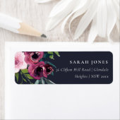 BRIGHT NAVY BLUSH BURGUNDY FLORAL BUNCH ADRES ETIKET (Insitu)