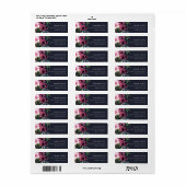 BRIGHT NAVY BLUSH BURGUNDY FLORAL BUNCH ADRES ETIKET (Full Sheet)