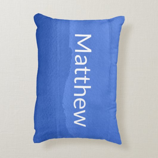 Bright Navy Ombre met Kinder naam Accent Kussen (Achterkant (Verticaal))