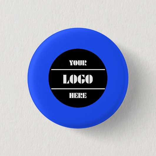 Bright Neon Blue Personalized Circle Badge Button (Voorkant)