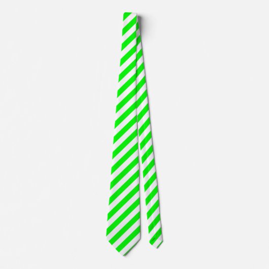 Bright Neon Chartreuse Green Stripe Necktie Stropdas (Voorkant)