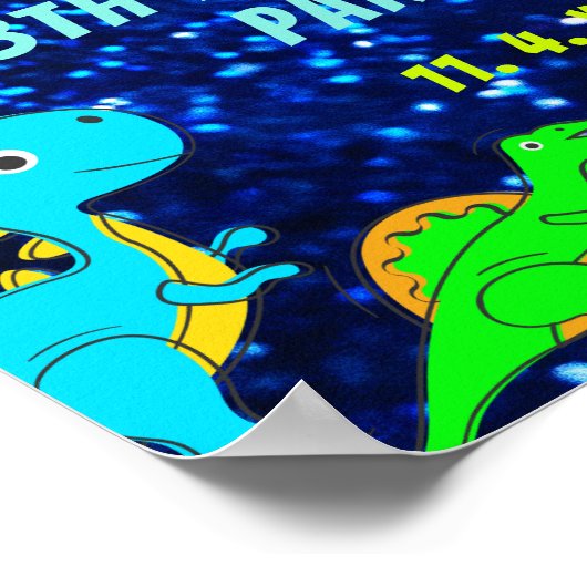 Bright Neon Dinosaurs Jongens Party Welkomstbord Poster (Hoek)