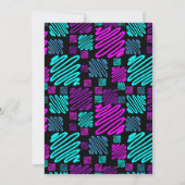 Bright Neon geometrisch patroon zwart 30e verjaard Kaart (Achterkant)