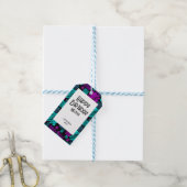 Bright Neon geometrisch patroon zwart verjaardag Cadeaulabel (Met Touw)