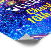 Bright Neon Glow Disco Dance Party Welkomstbord Poster (Hoek)