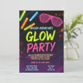 Bright Neon Glow Party Verjaardag Kaart (Staand voorkant)