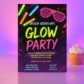 Bright Neon Glow Party Verjaardag Kaart