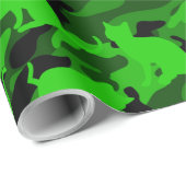 Bright Neon Green Catmouflage Cadeaupapier (Rol Hoek)