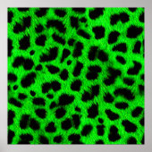 BRIGHT NEON GREEN LIMOEN BLACK ANIMAAL PRINT PATTE (Voorkant)
