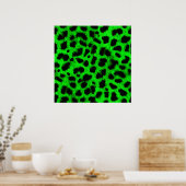 BRIGHT NEON GREEN LIMOEN BLACK ANIMAAL PRINT PATTE (Keuken)