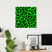 BRIGHT NEON GREEN LIMOEN BLACK ANIMAAL PRINT PATTE (Thuiskantoor)
