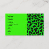 BRIGHT NEON GREEN LIMOEN BLACK ANIMAAL PRINT PATTE VISITEKAARTJE (Voorkant)