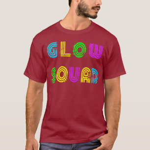 Bright Neon kleuren gloed squad retro disco party T-shirt