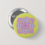 Bright Neon Kleurrijke Tracery Ornament Button (Voorkant /achterkant)