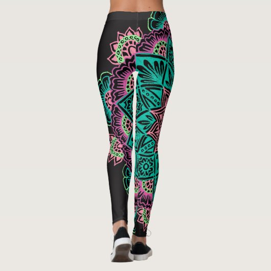 Bright Neon Mandala Leggings (Achterkant)