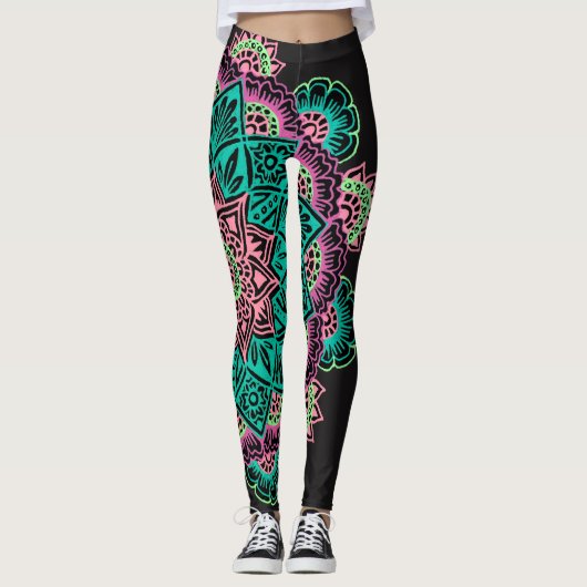 Bright Neon Mandala Leggings (Voorkant)