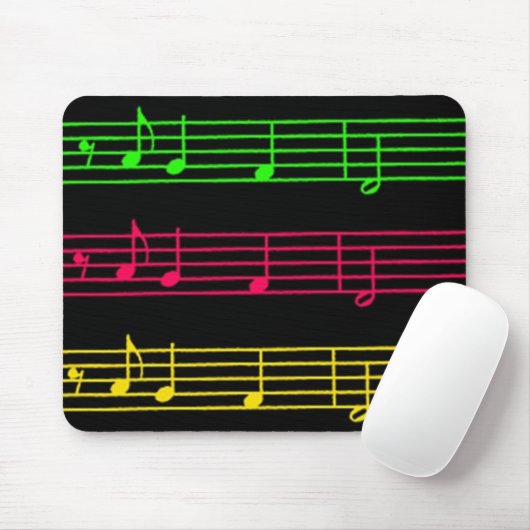 Bright Neon Notes - mousepad Muismat (Met muis)