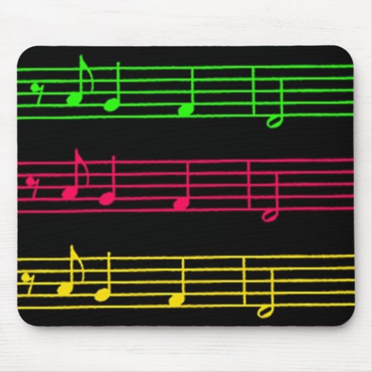 Bright Neon Notes - mousepad Muismat (Voorkant)