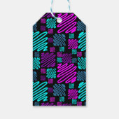 Bright Neon Paarse Blauw Geometrisch Dank u Cadeaulabel (Achterkant)