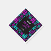 Bright Neon Paarse Blauw Geometrisch Verjaardag Servet (Hoek)