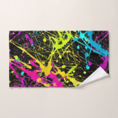 Bright Neon Paint Splatter Bad Handdoek (Handdoek)