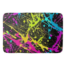 Bright Neon Paint Splatter Badmat
