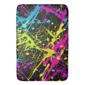 Bright Neon Paint Splatter Badmat (Voorkant Verticaal)