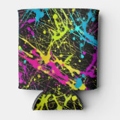Bright Neon Paint Splatter Blikjeskoeler (Voorkant)
