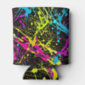 Bright Neon Paint Splatter Blikjeskoeler (Achterkant)